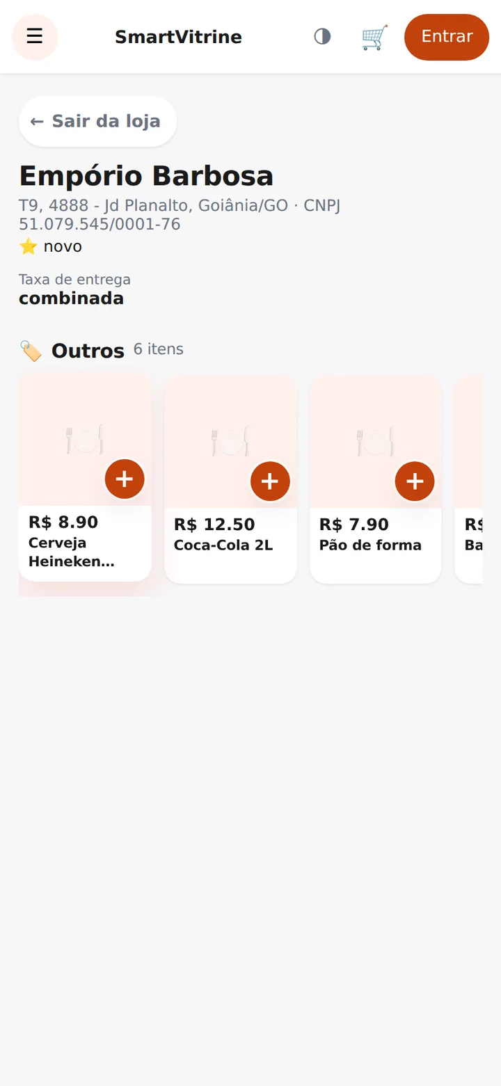 Dentro da loja