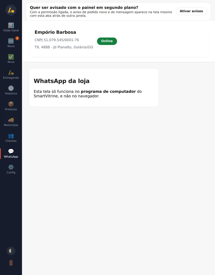 O WhatsApp dentro do programa